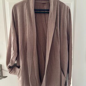Cuddl Duds Women's Brown Open Front Blazer